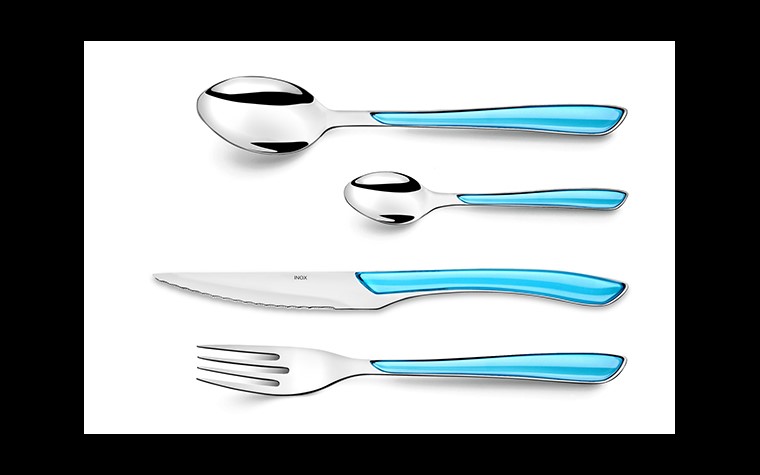 Amefa couteau + manche plastique bleu turquoise