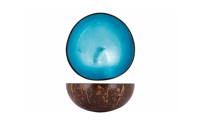 Bol Cocos Turquoise métallique 14cm