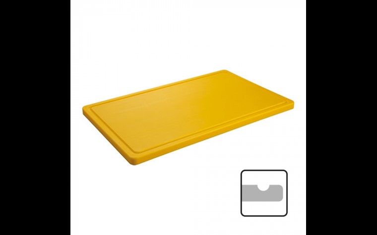Schneideplatte 600/350 - gelb mit Saftrille