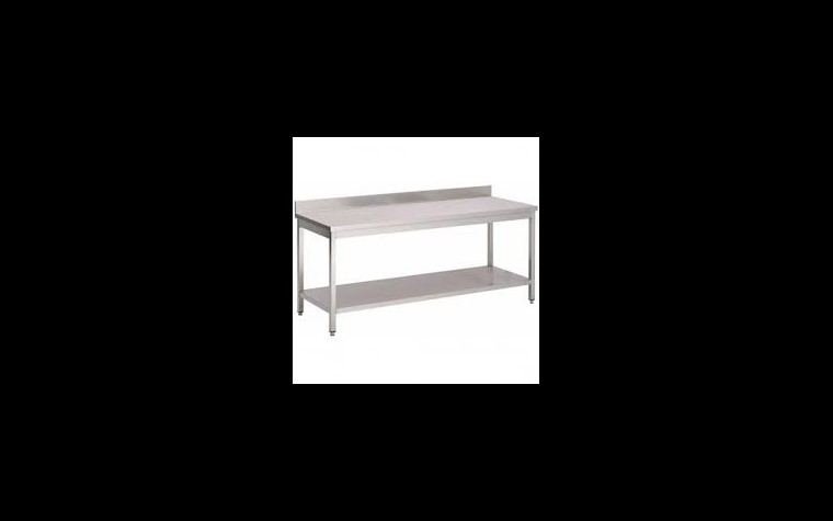 Table inox + stablette 700x700x850mmh + dosseret