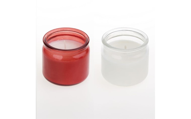 Bougies pots en verre rouge - 12 pce