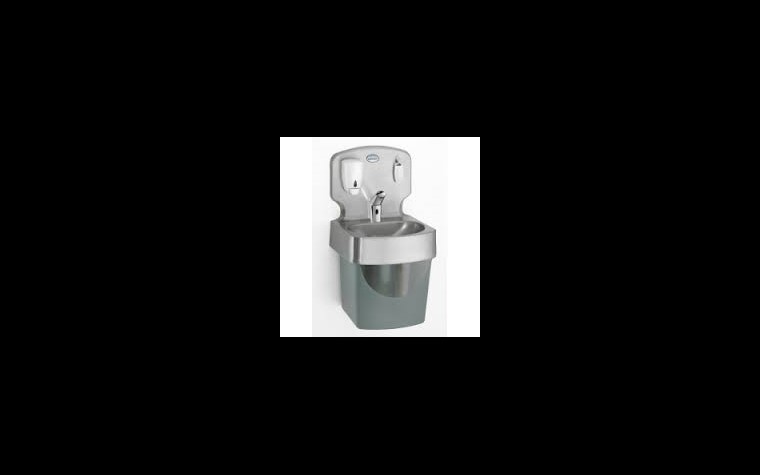 Lave-main TS2000N sur piles 400x400x755mmh+pompe à savon