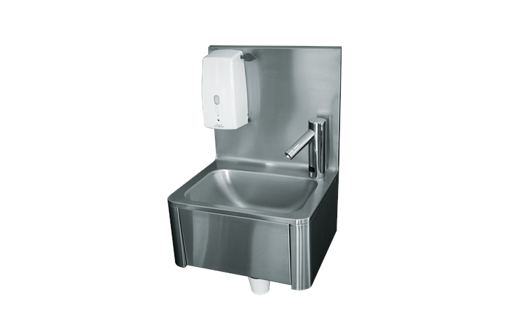 Lave-mains 400x340x595mmh + distributeur de savon + électr.