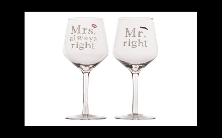 Weingläser Mr&Mrs Right - Set 2