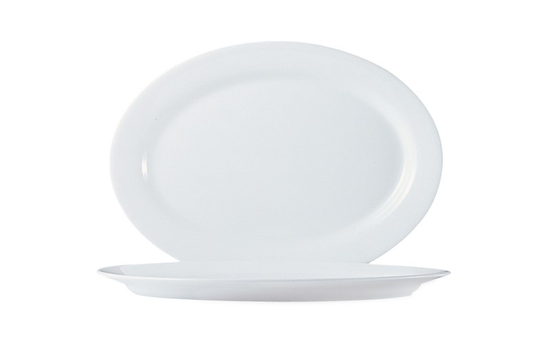 Arcoroc Blanc - Plat oval 32 cm FS fin de serie
